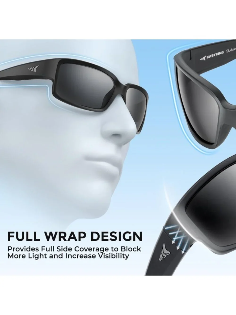 Polarized Sport Sunglasses for Men & Women | UV Protection, Lightweight, Wrap